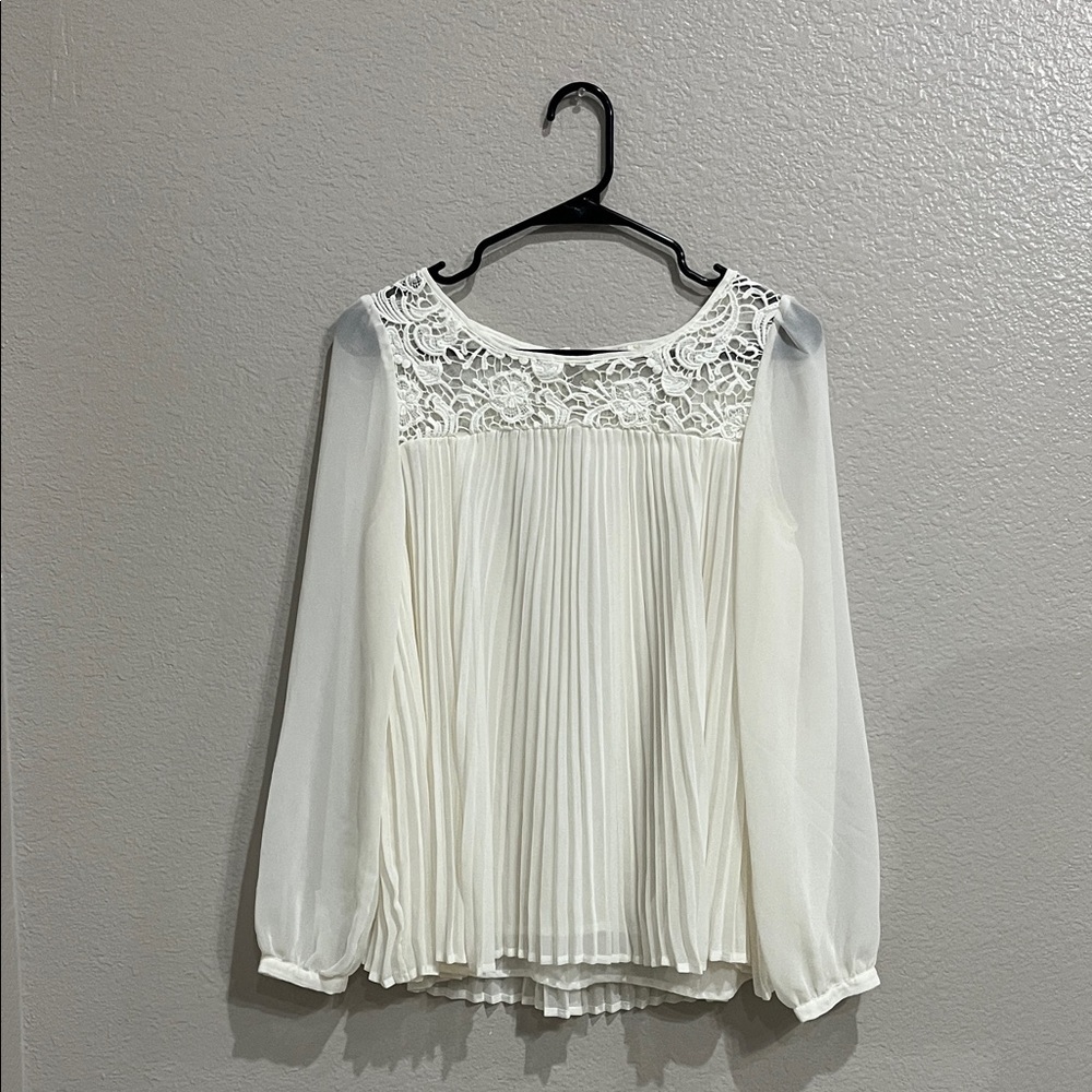 Sundance Blouse Womens Large White Ruffled Catalog Tunic Sheer Peasant Sz XS
